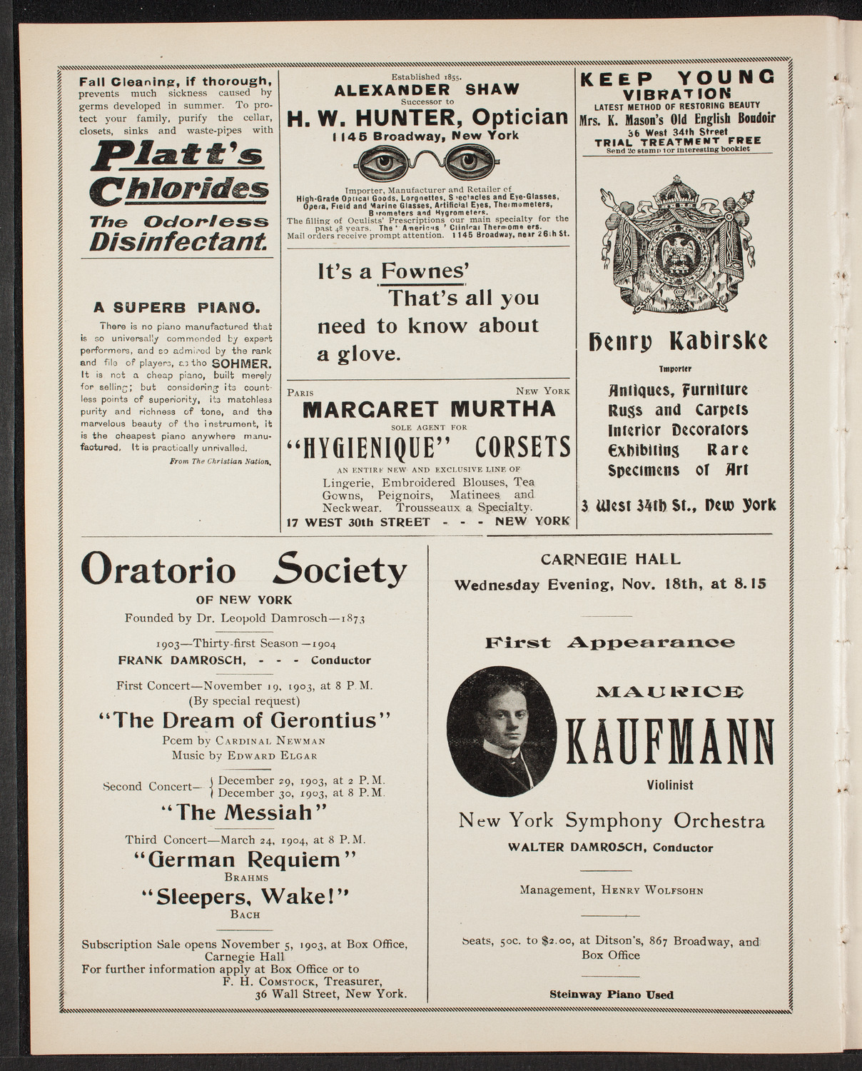 Adelina Patti, November 7, 1903, program page 2