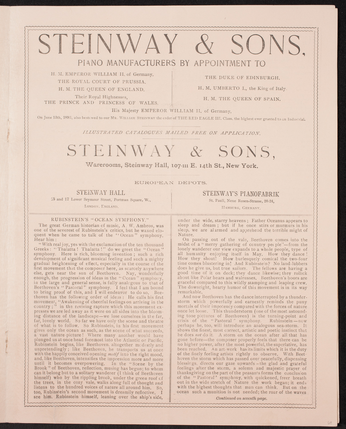 New York Symphony Orchestra, December 7, 1894, program page 5