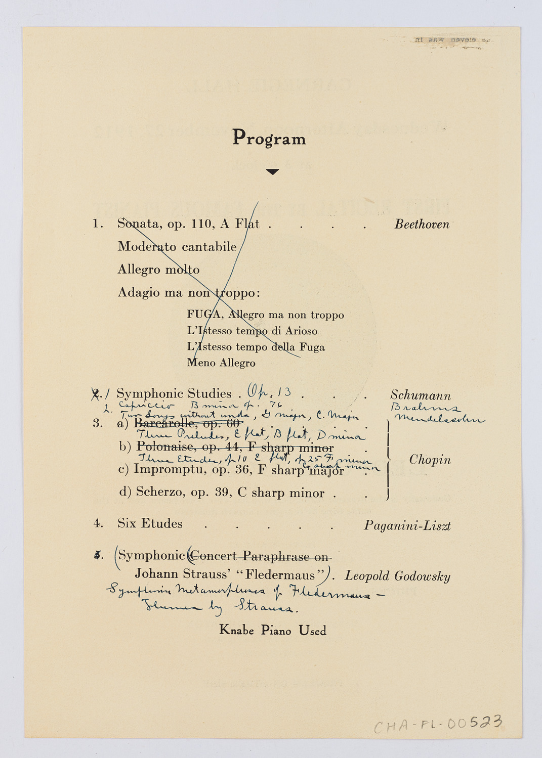 Leopold Godowsky, November 27, 1912