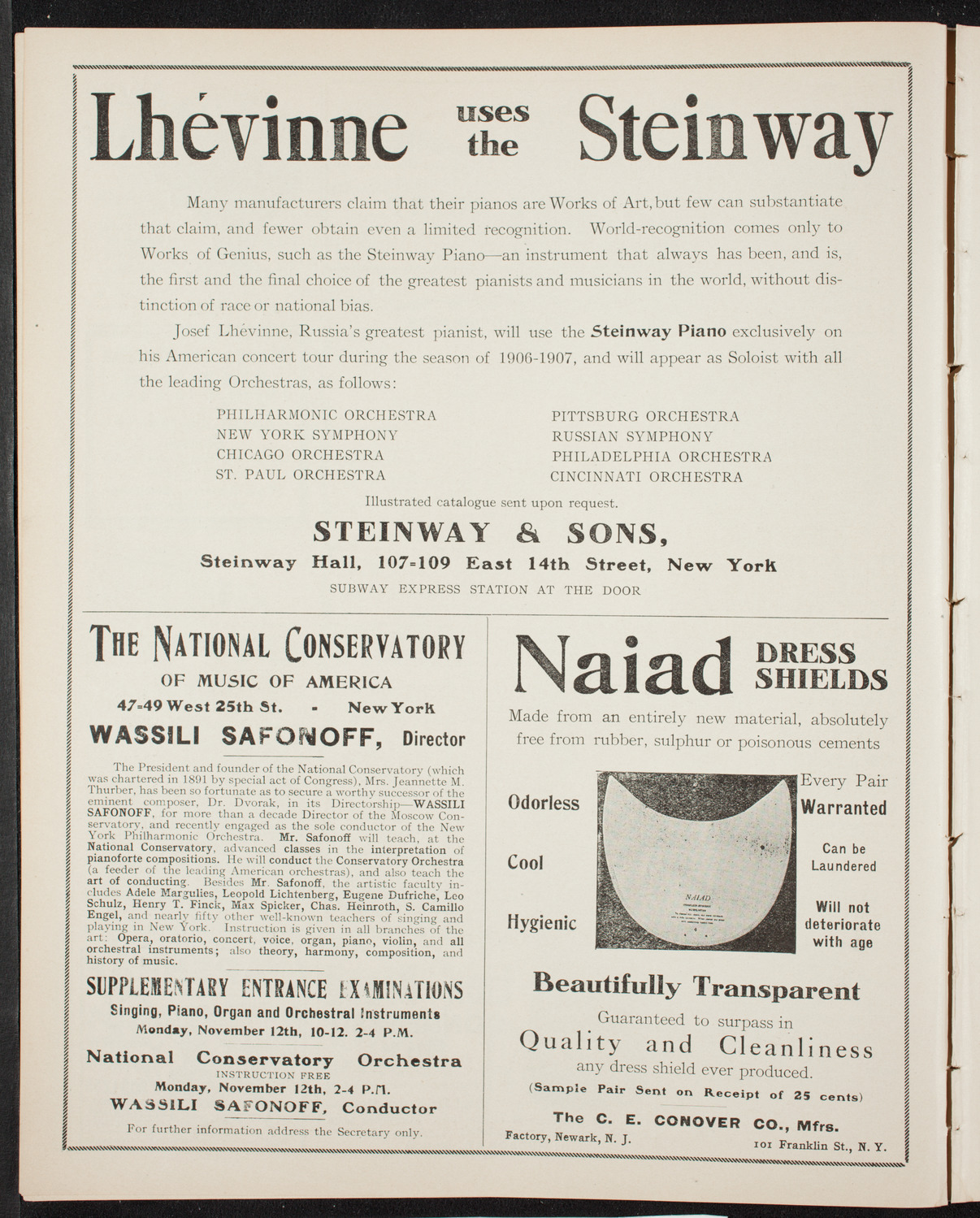 Ernestine Schumann-Heink, Mezzo-Soprano, October 20, 1906, program page 4