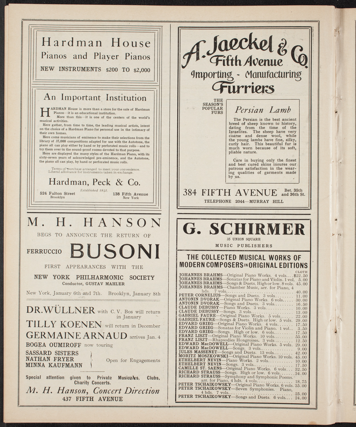 Russian Symphony Society of New York, December 2, 1909, program page 8