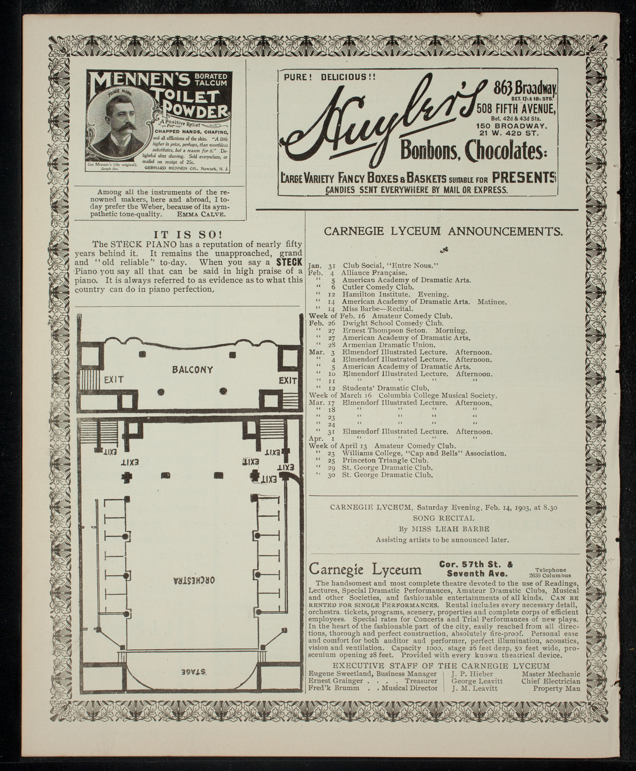 Soirée de l'Alliance Française, January 30, 1903, program page 4