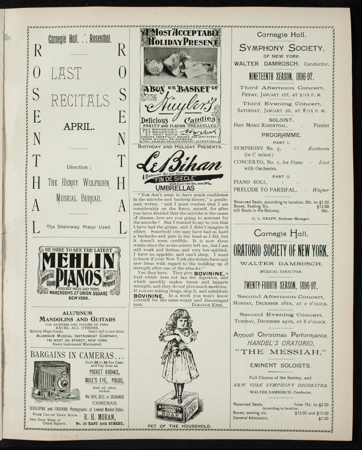 Musical Art Society of New York, December 17, 1896, program page 7