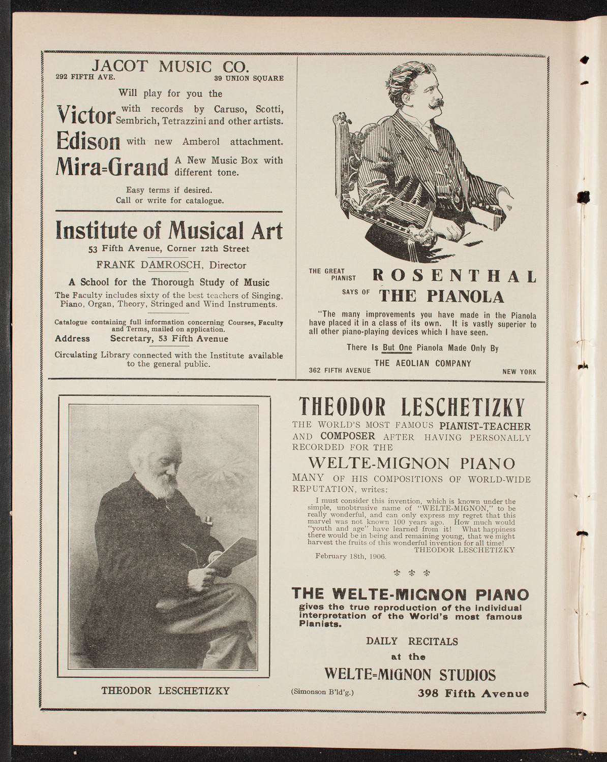 Graduation: Packard Commercial School, May 24, 1909, program page 6