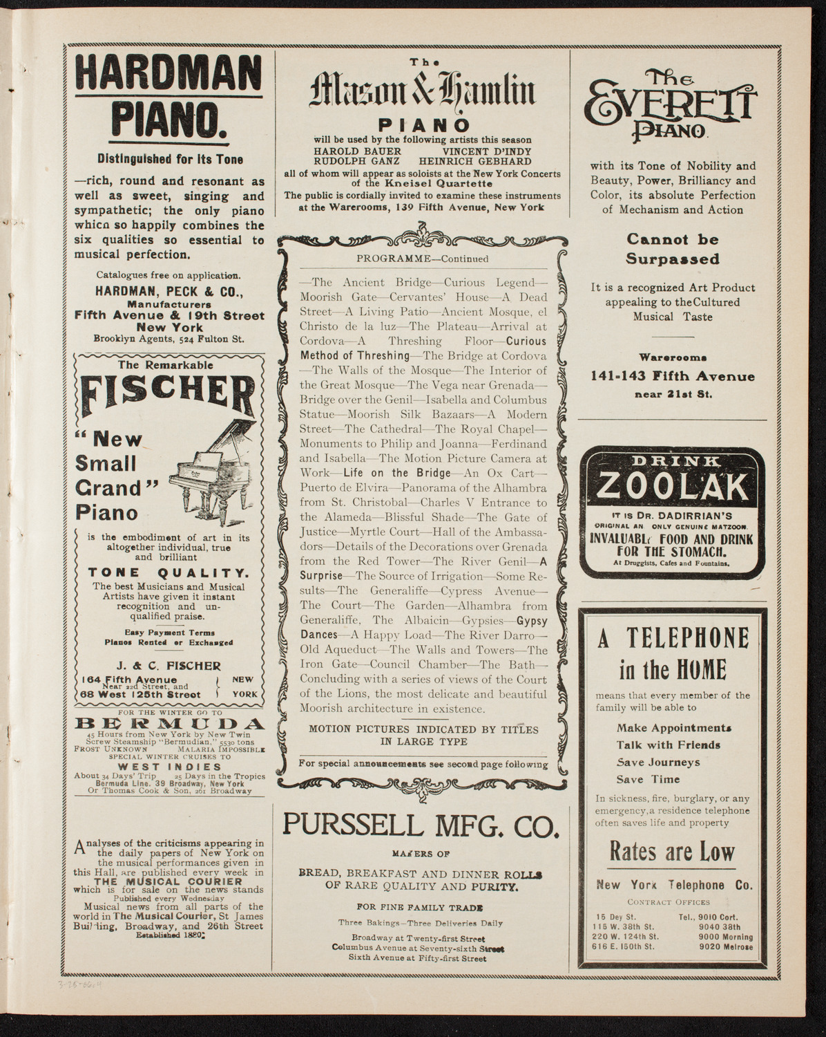 Elmendorf Lecture: Spain, March 25, 1906, program page 7