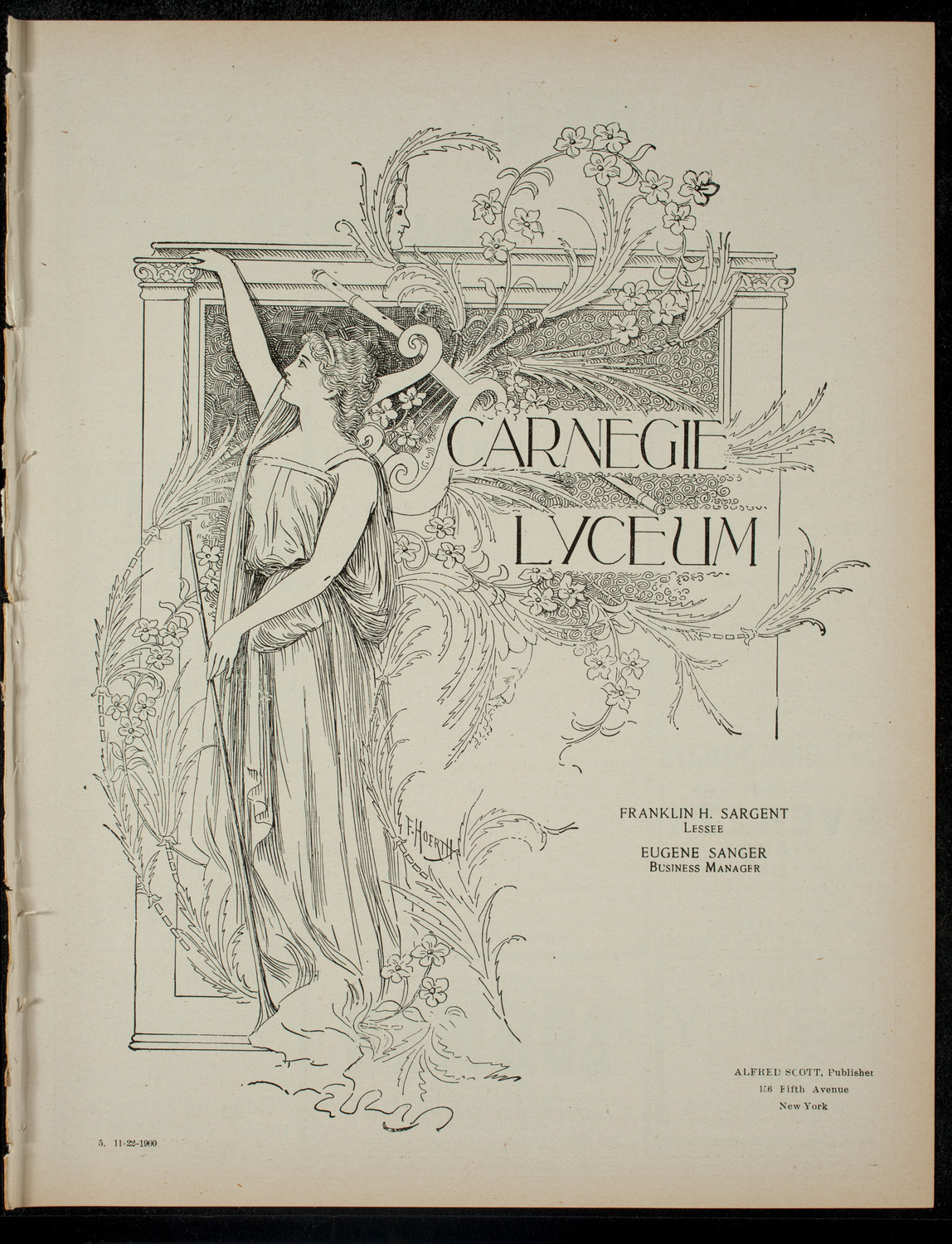 Academy Stock Company of theAmerican Academy of Dramatic Arts and Empire Theatre Dramatic School, November 22, 1900, program page 1