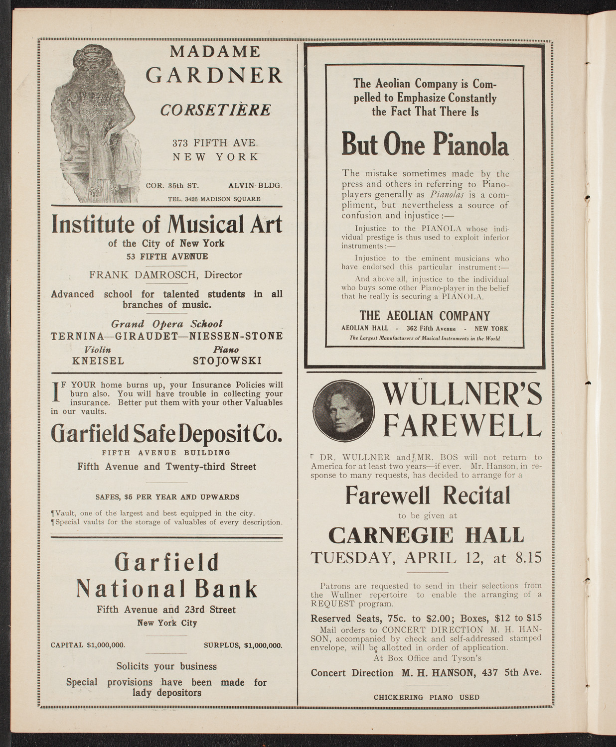 New York Philharmonic, April 1, 1910, program page 6