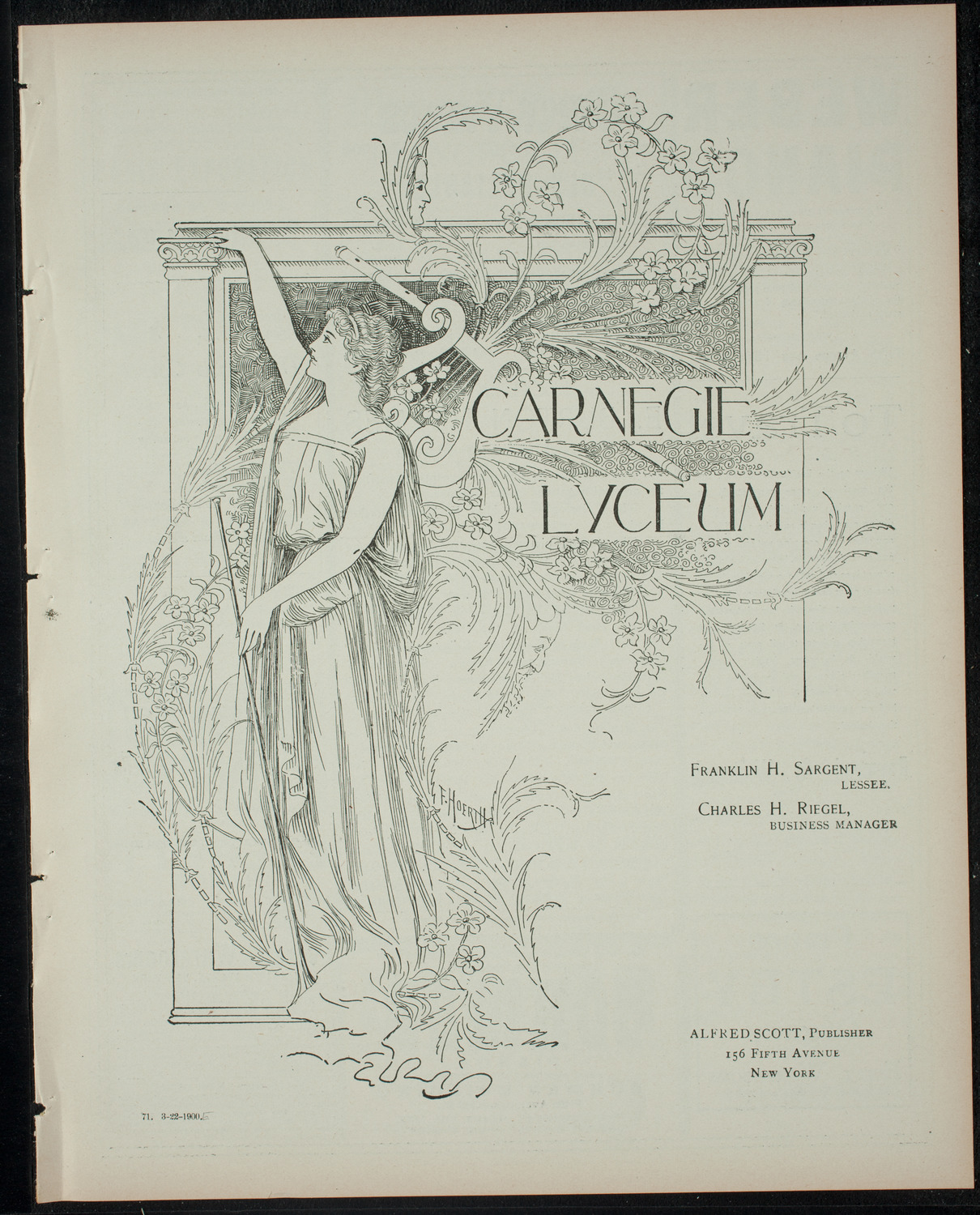 Burton Holmes Travelogue: Round About Paris, March 22, 1900, program page 1
