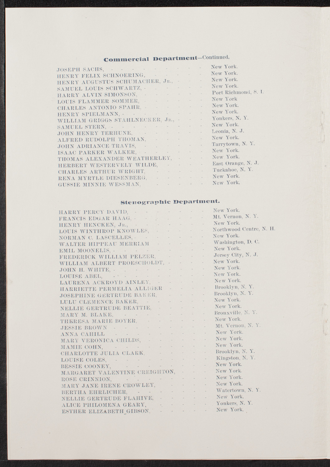 Graduation: Packard Commercial School, May 12, 1892, program page 3