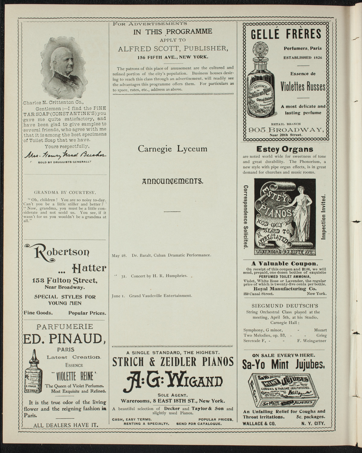 Berkeley School Annual Prize Declamation, May 27, 1898, program page 2