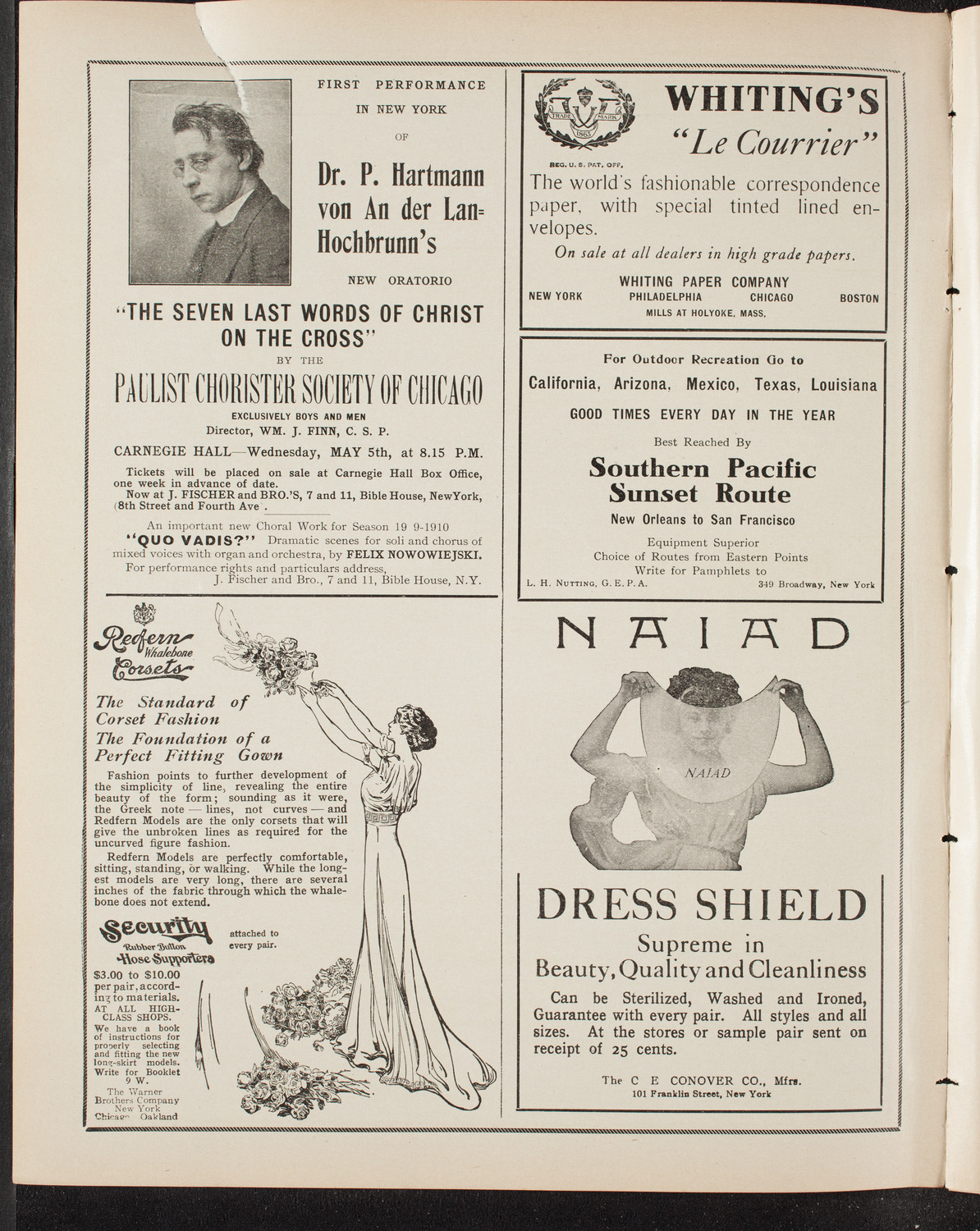 New York Festival Chorus and Orchestra, April 11, 1909, program page 2