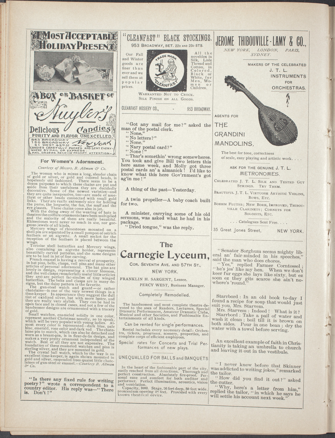 Benefit for the Columbia University Varsity Crew, December 14, 1896, program page 4