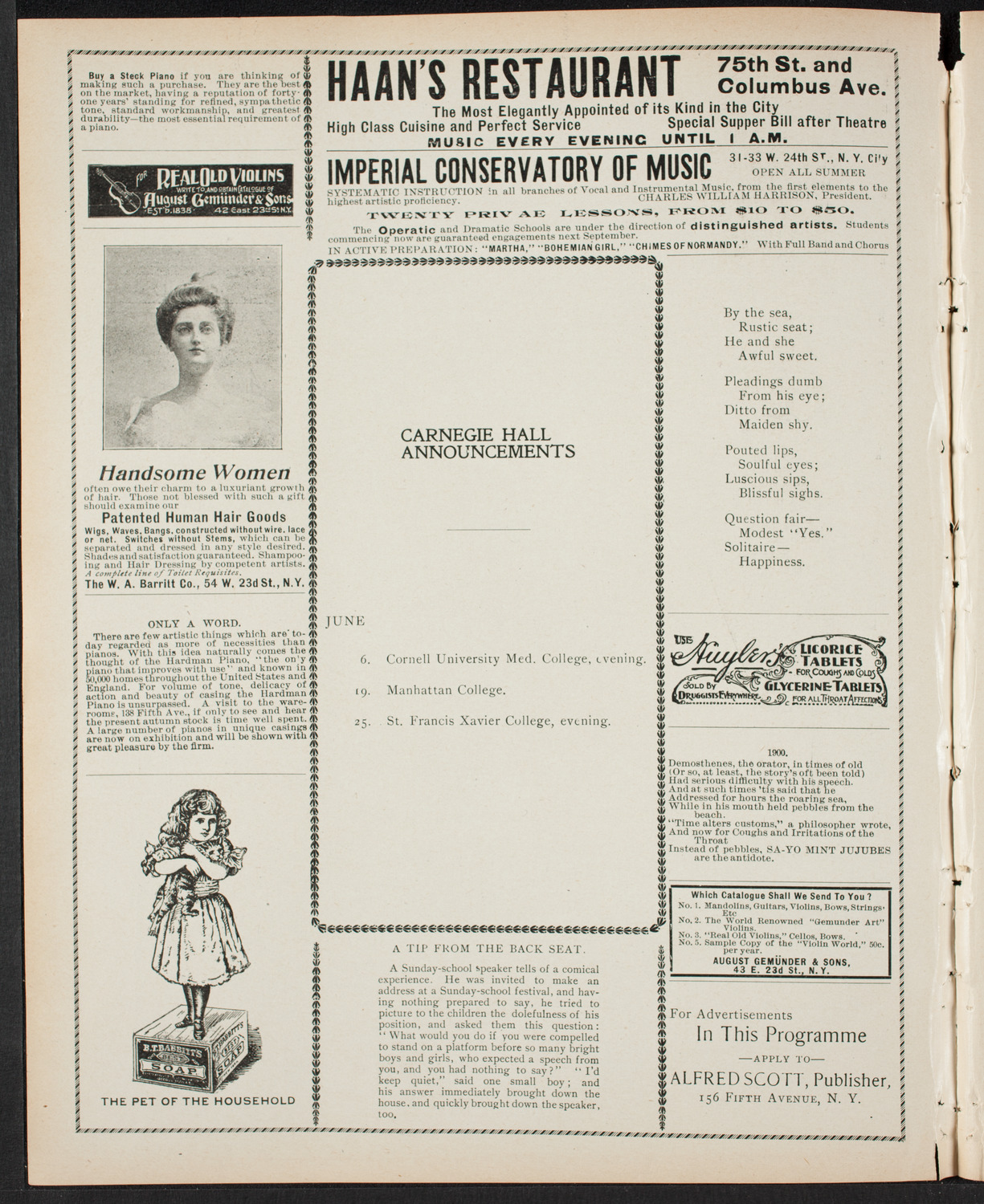 Choral Concert by H.R. Humphries, May 23, 1900, program page 2