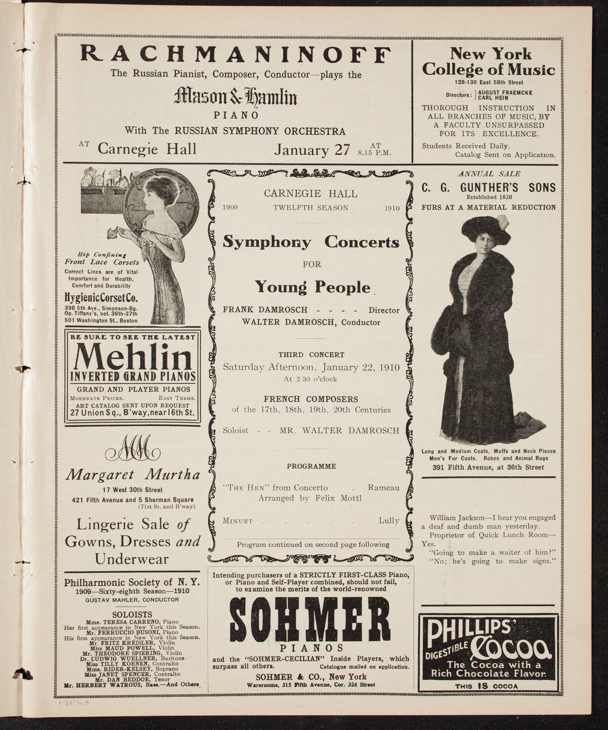 Symphony Concert for Young People, January 22, 1910, program page 5