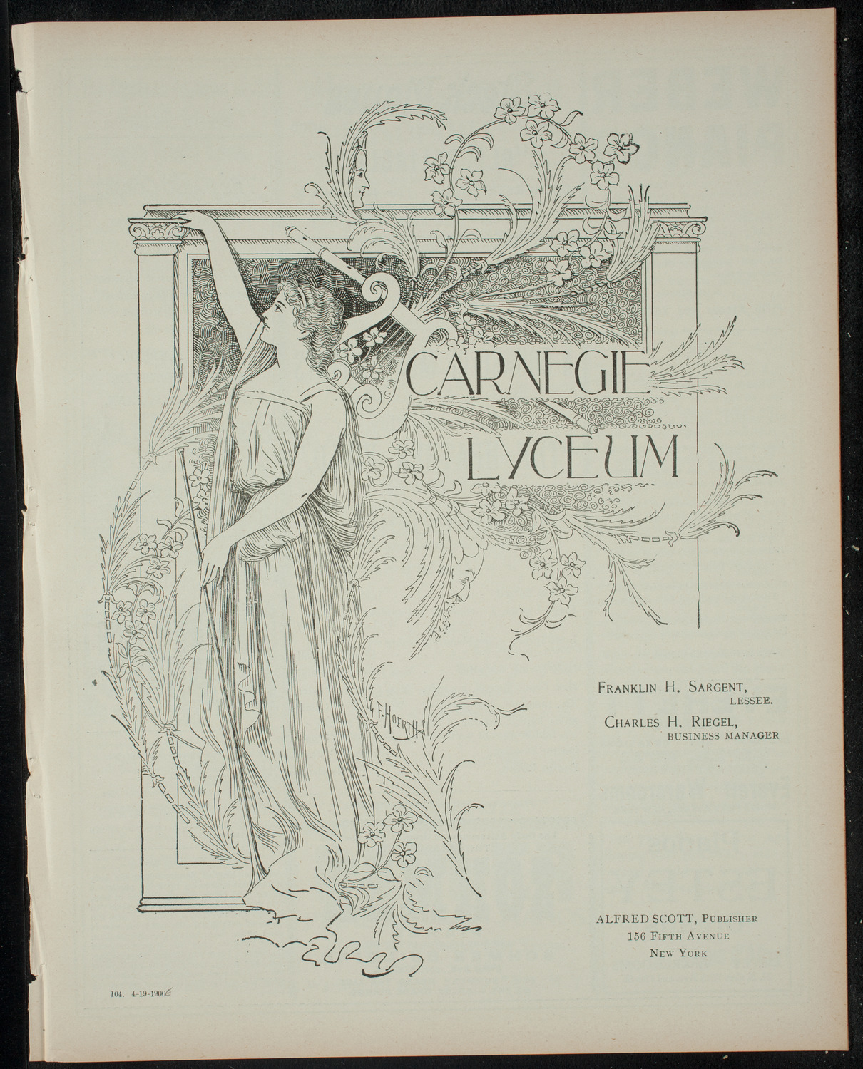 George Peabody Eustis: A Course of Modern Plays, April 19, 1900, program page 1