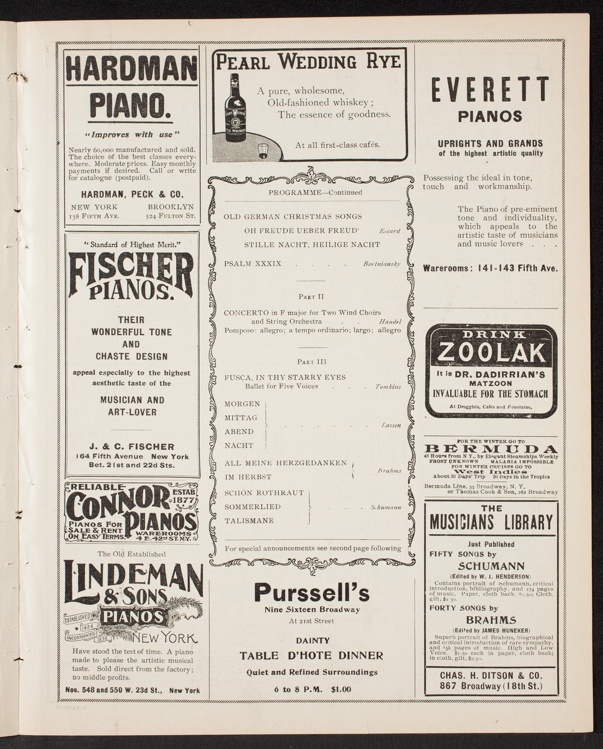 Musical Art Society of New York, December 17, 1903, program page 7