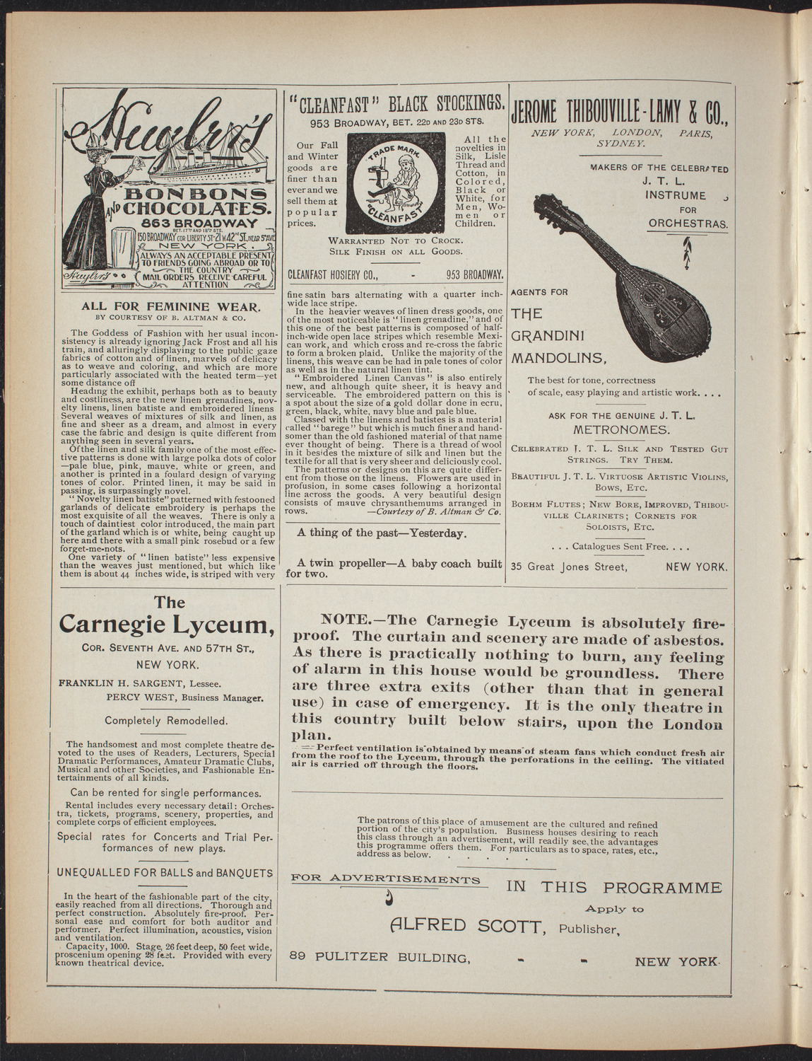The Students' Club, May 4, 1897, program page 4