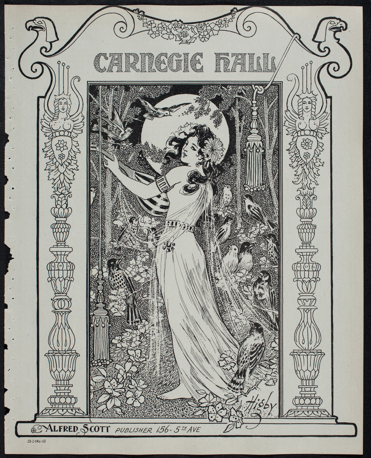 New York Philharmonic, February 14, 1913, program page 1