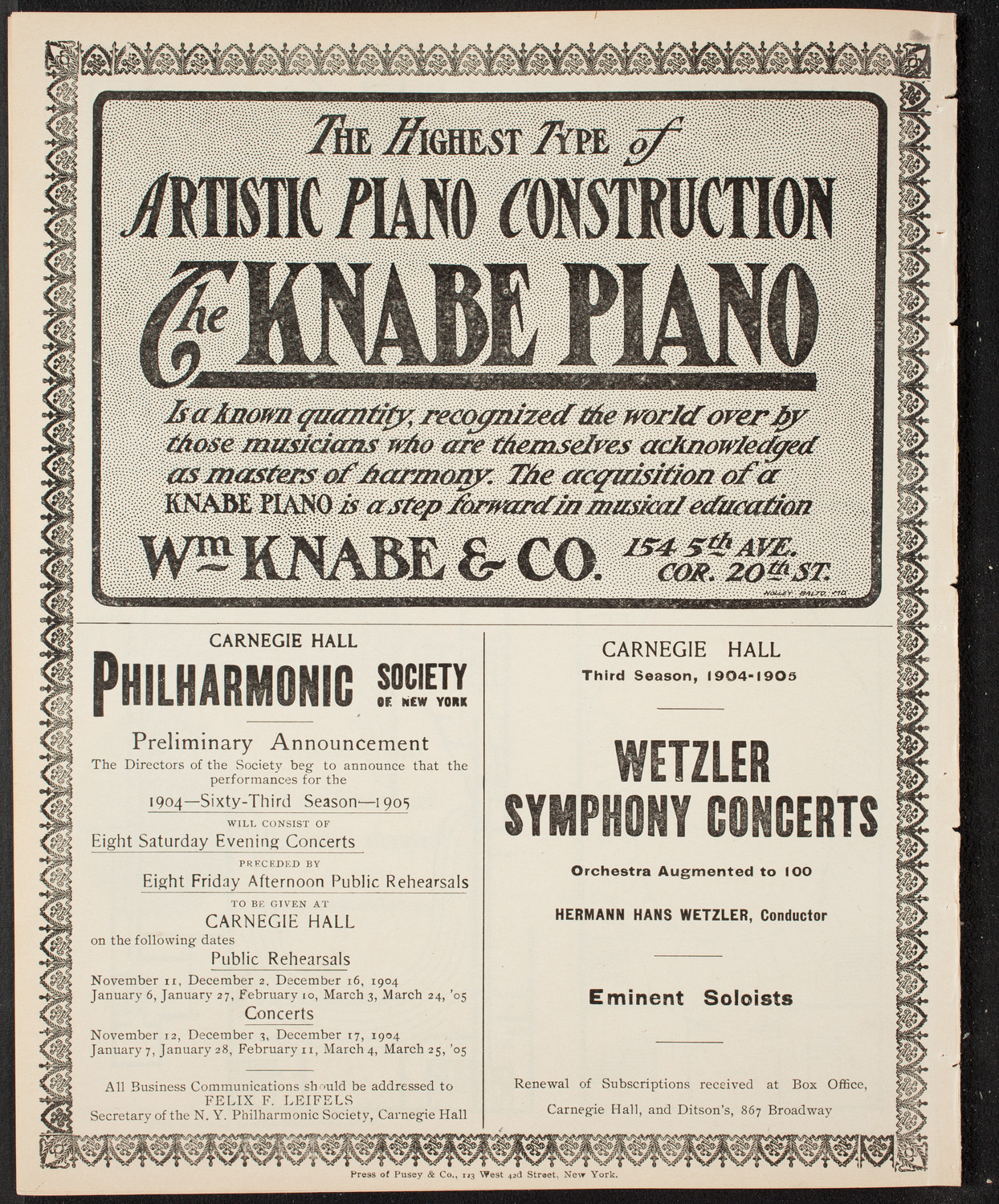 Richard Strauss with New York Philharmonic, March 25, 1904, program page 12