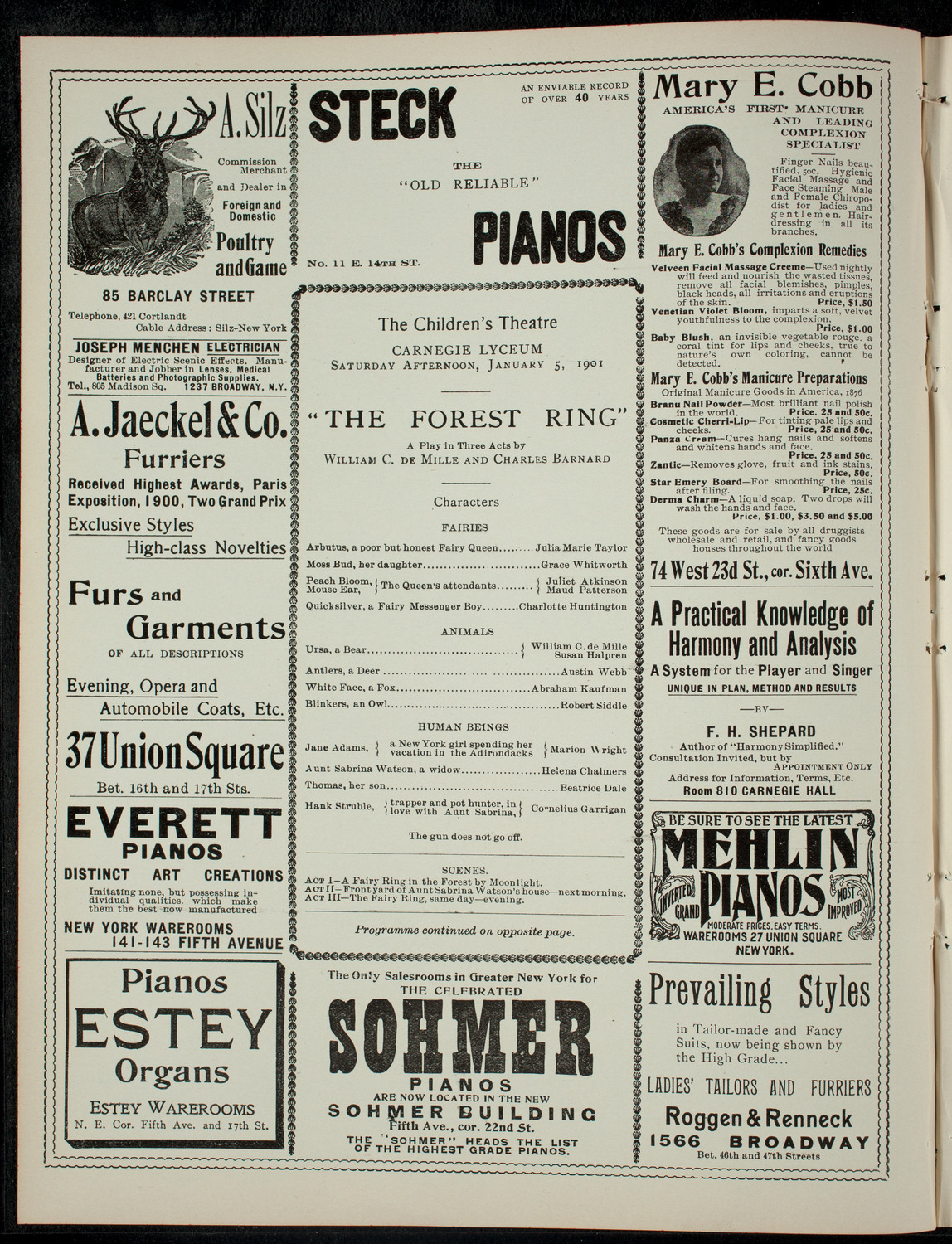 The Children's Theatre, January 5, 1901, program page 2