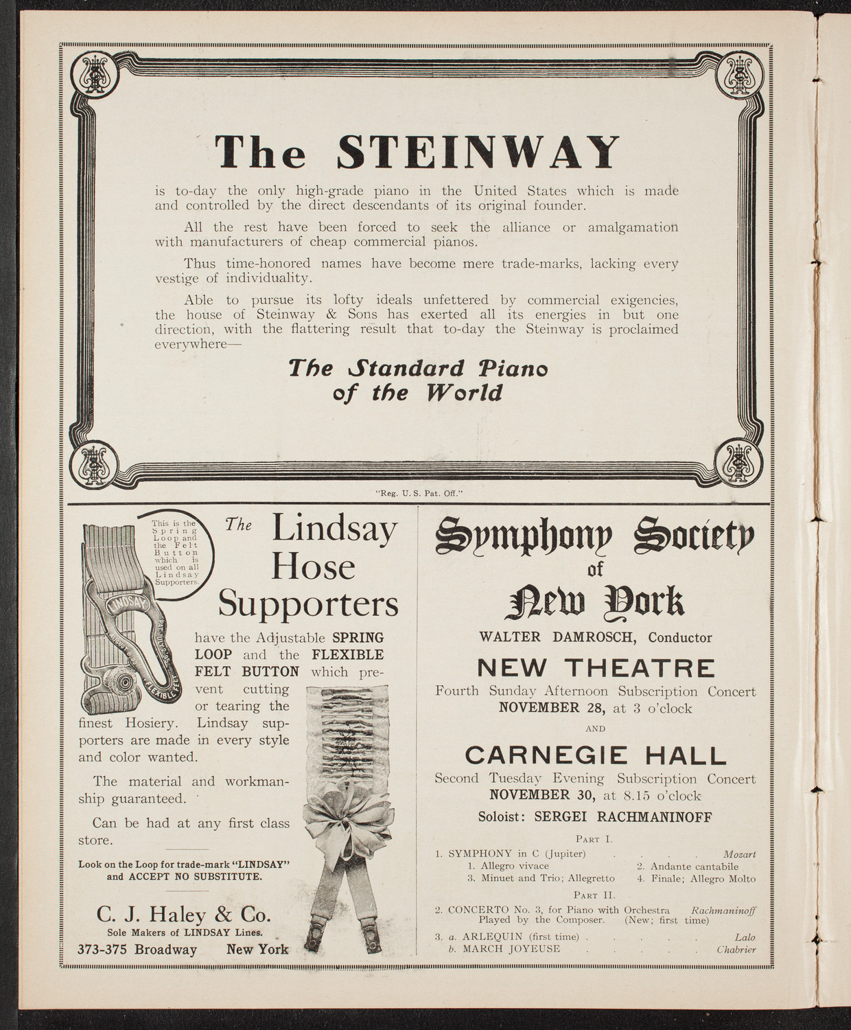 New York Philharmonic, November 21, 1909, program page 4
