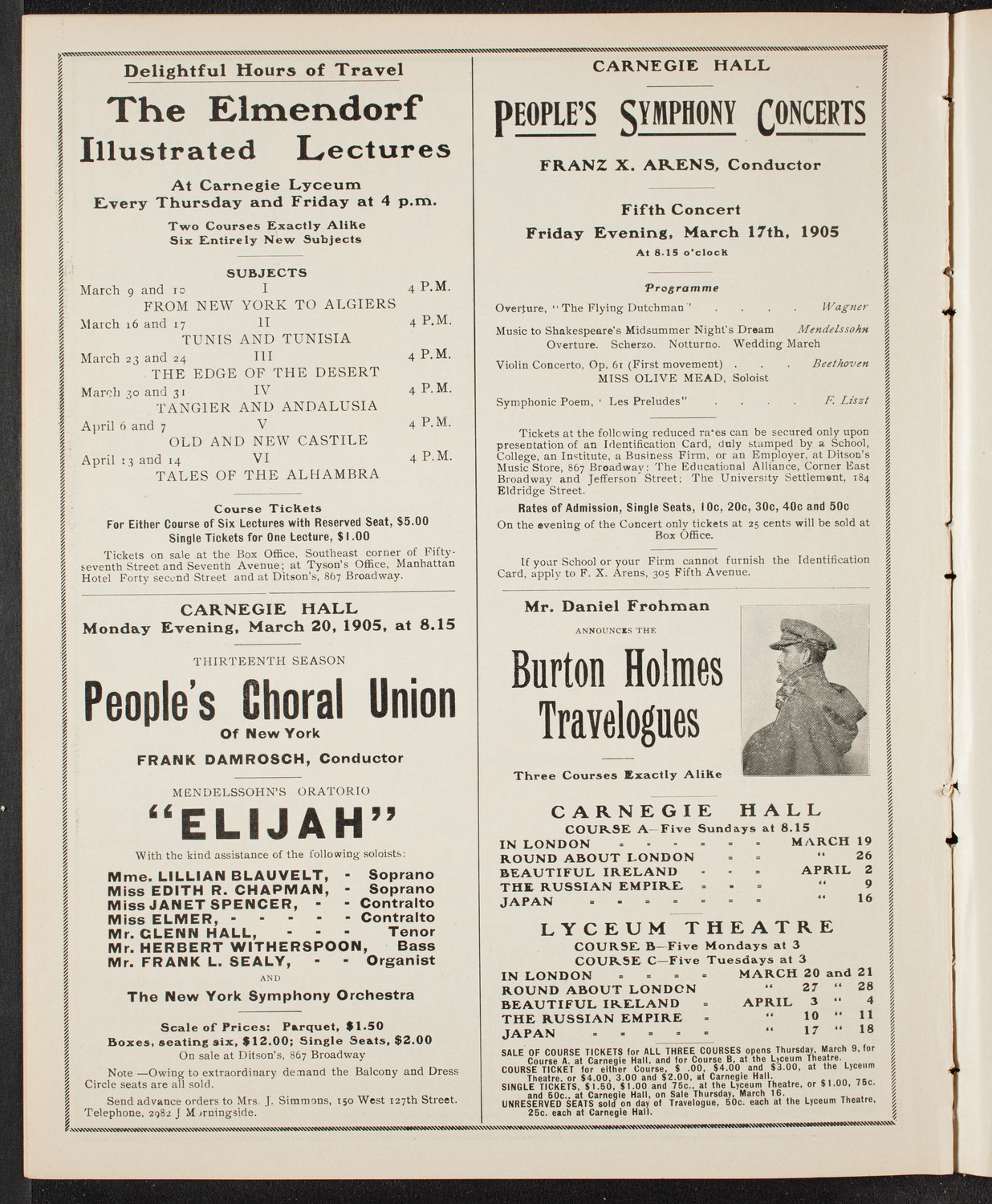 Russian Symphony Society of New York, March 11, 1905, program page 10