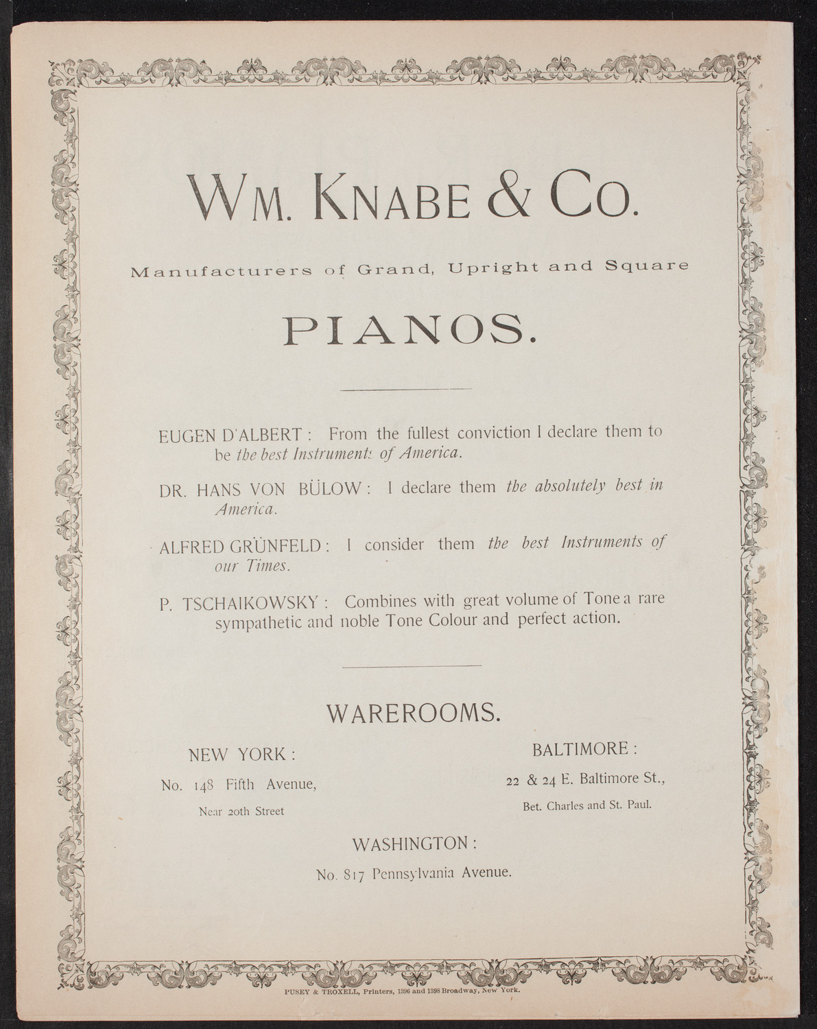 Oratorio Society of New York, November 26, 1892, program page 8