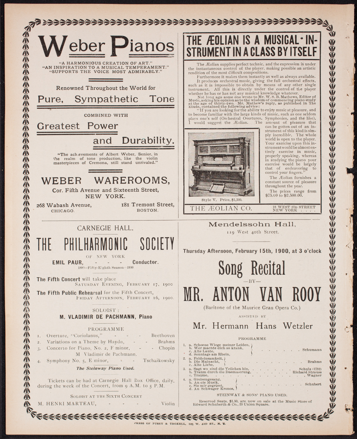 Benefit: Dewey Arch Fund, February 6, 1900, program page 12
