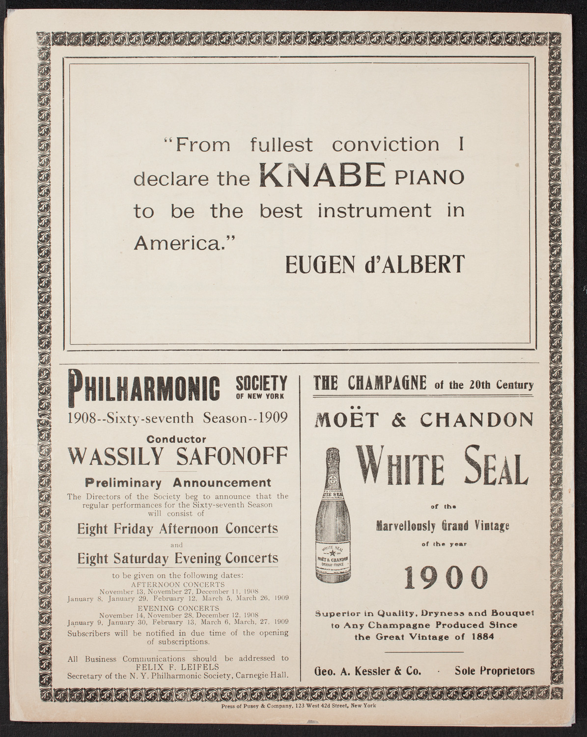 Marcella Sembrich, Soprano, Ignacy Jan Paderewski, Piano, and Timothy Adamowski, Violin, May 2, 1908, program page 12