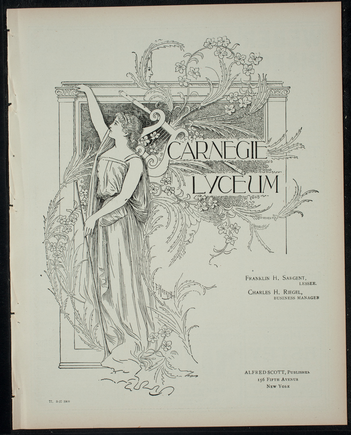 American Women's Orchestra, March 27, 1900, program page 1