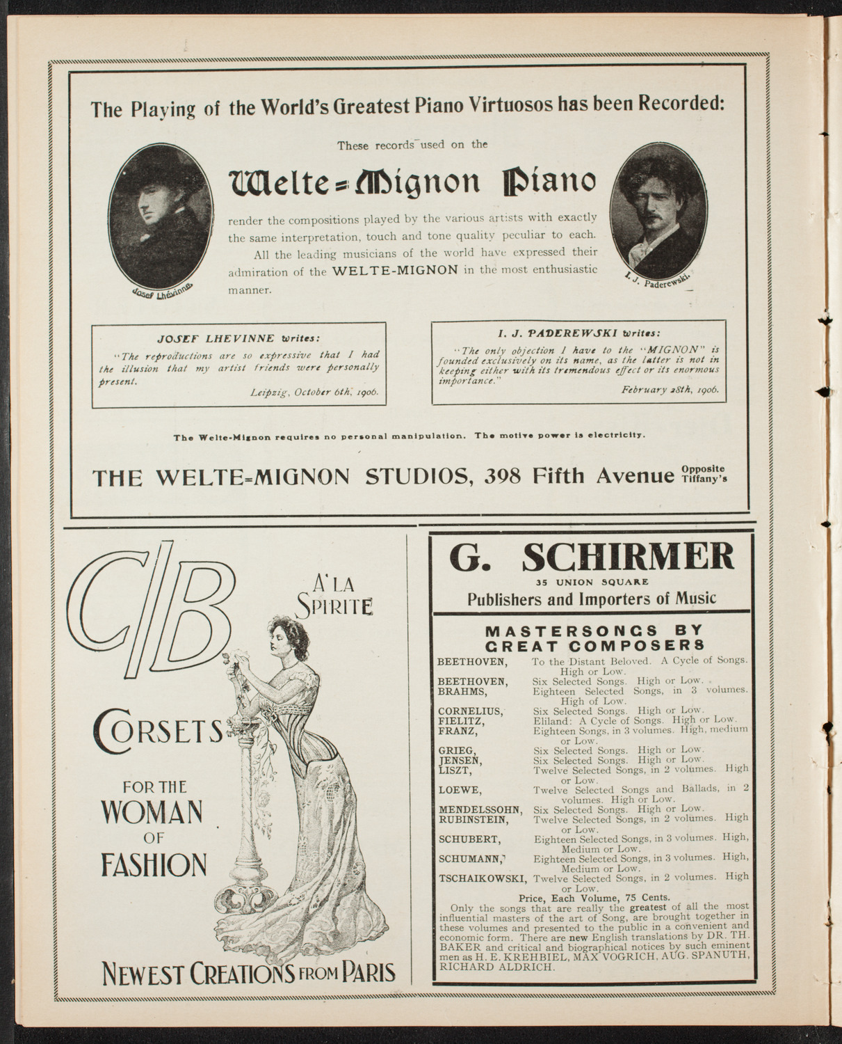 New York Philharmonic, March 1, 1907, program page 8