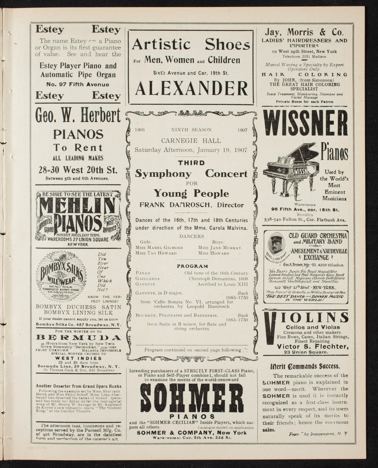 Symphony Concert for Young People, January 19, 1907, program page 5