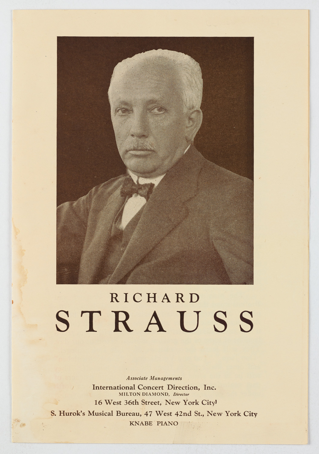 Richard Strauss with Philadelphia Orchestra, October 31, 1921