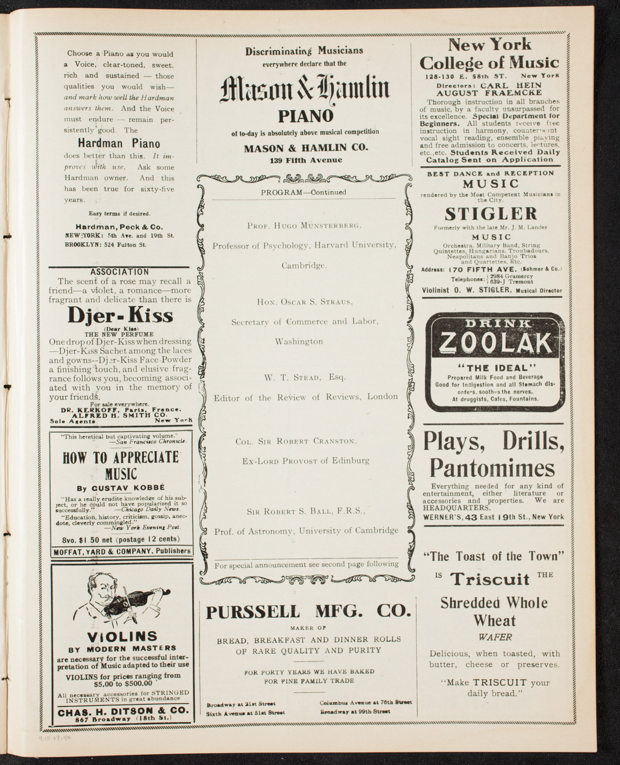 National Arbitration and Peace Congress, April 15, 1907, program page 7