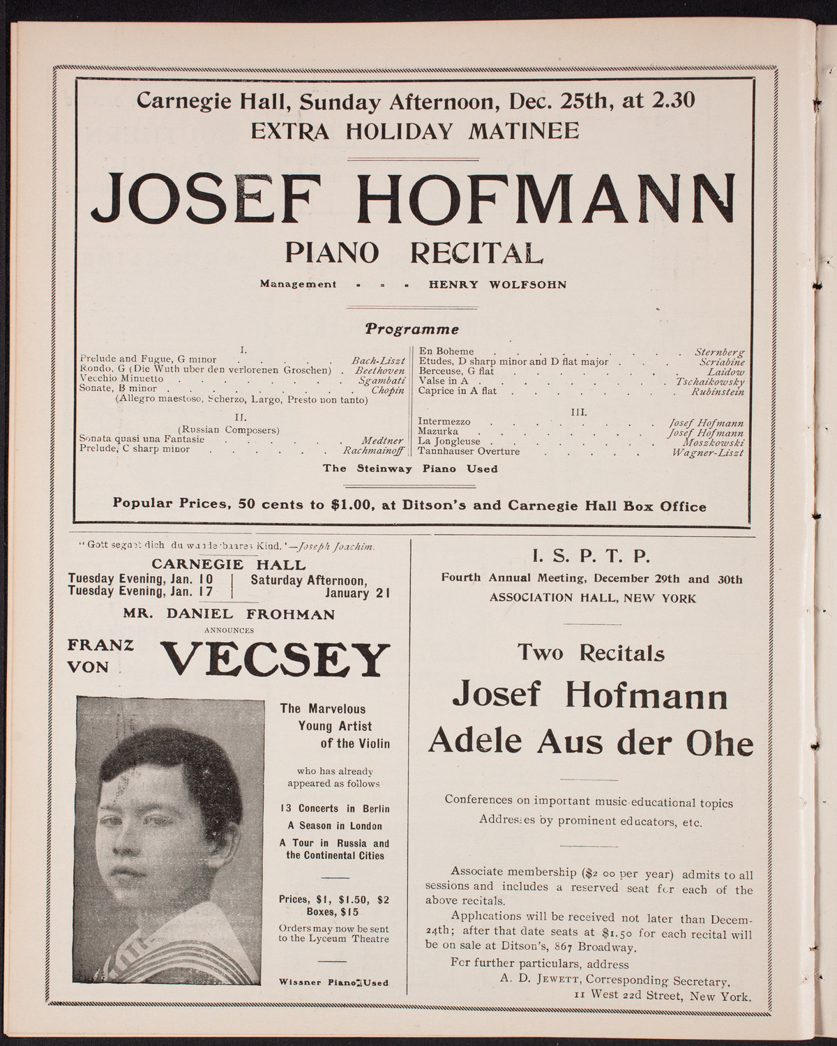 New York Symphony Orchestra, December 18, 1904, program page 10