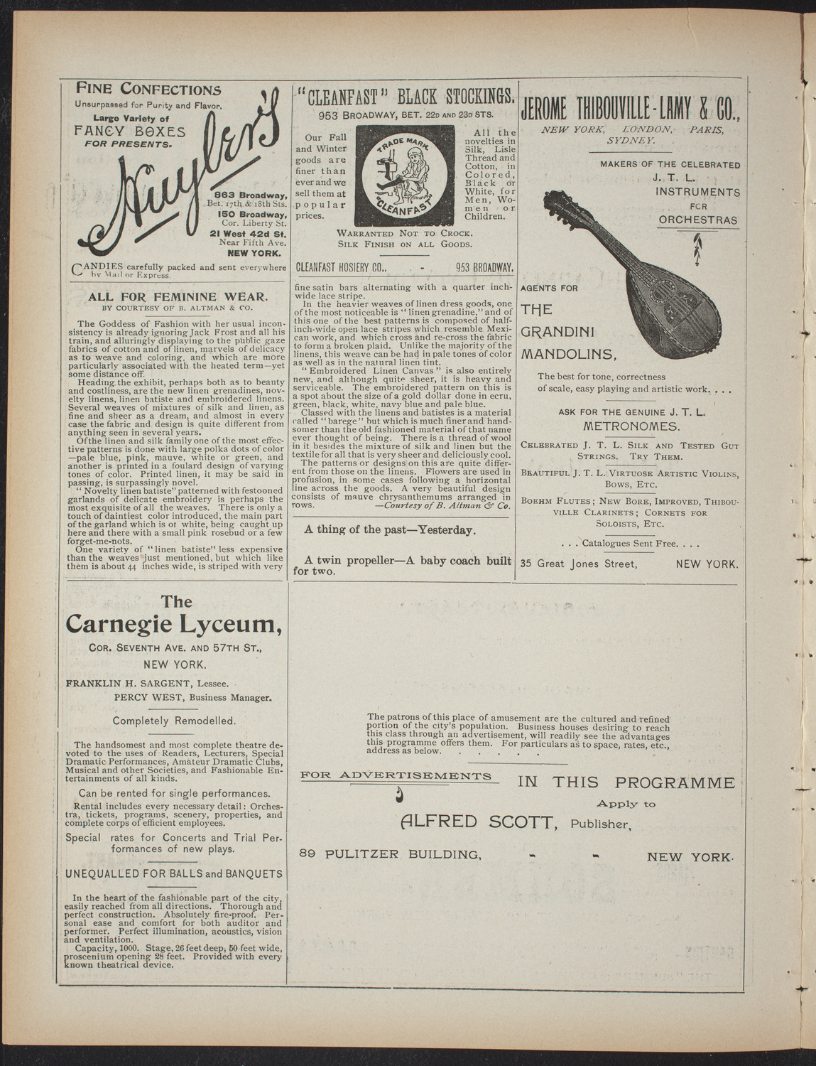 The Elkwood Club, March 1, 1897, program page 4