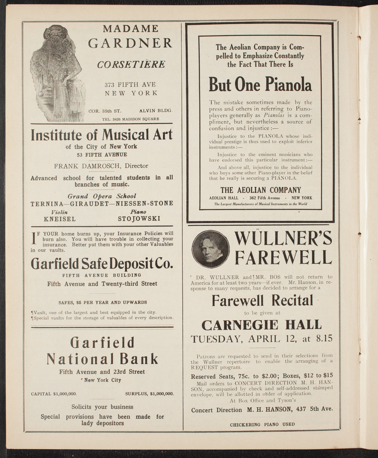 New York Philharmonic, March 30, 1910, program page 6
