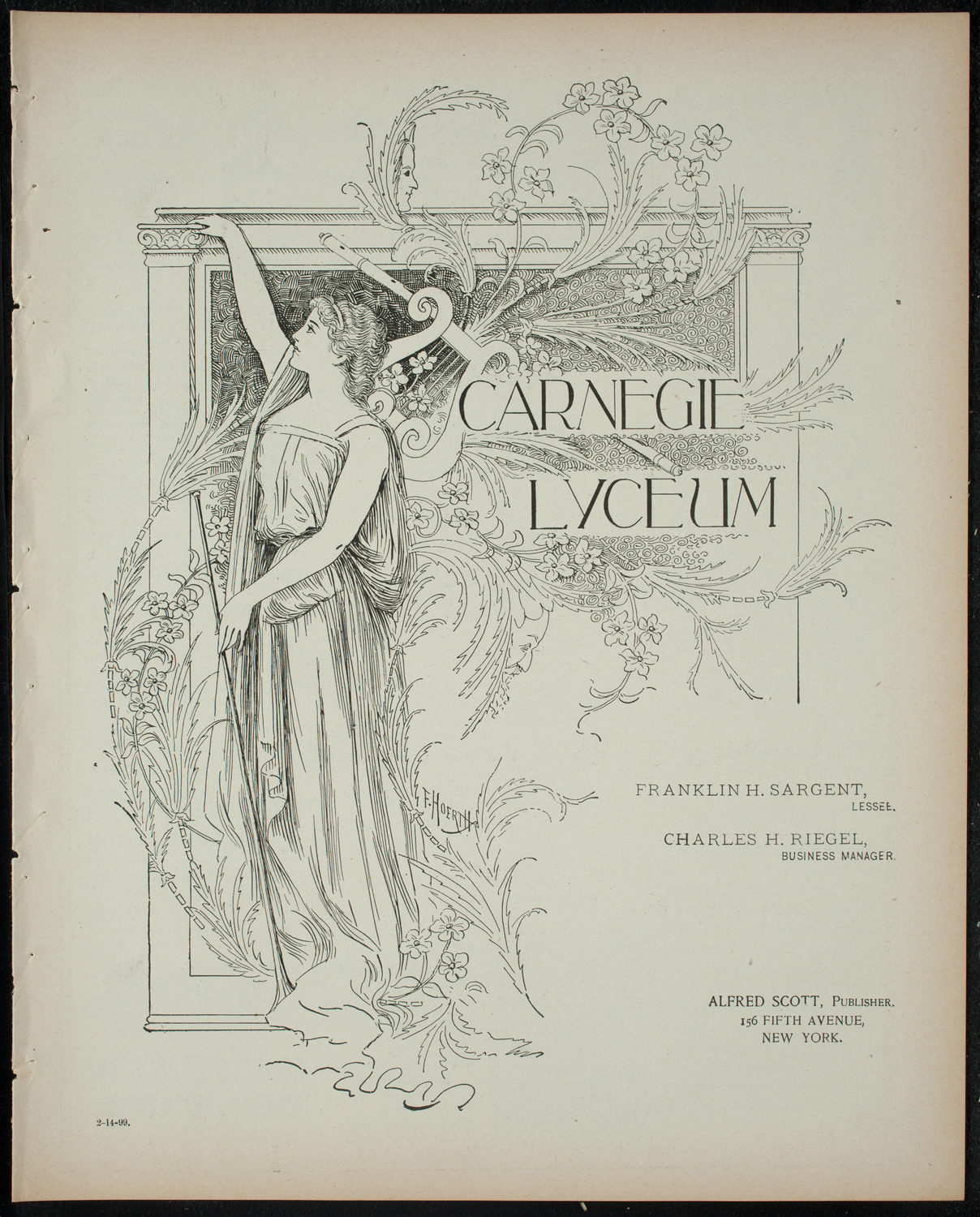 Students' Dramatic Club, February 14, 1899, program page 1