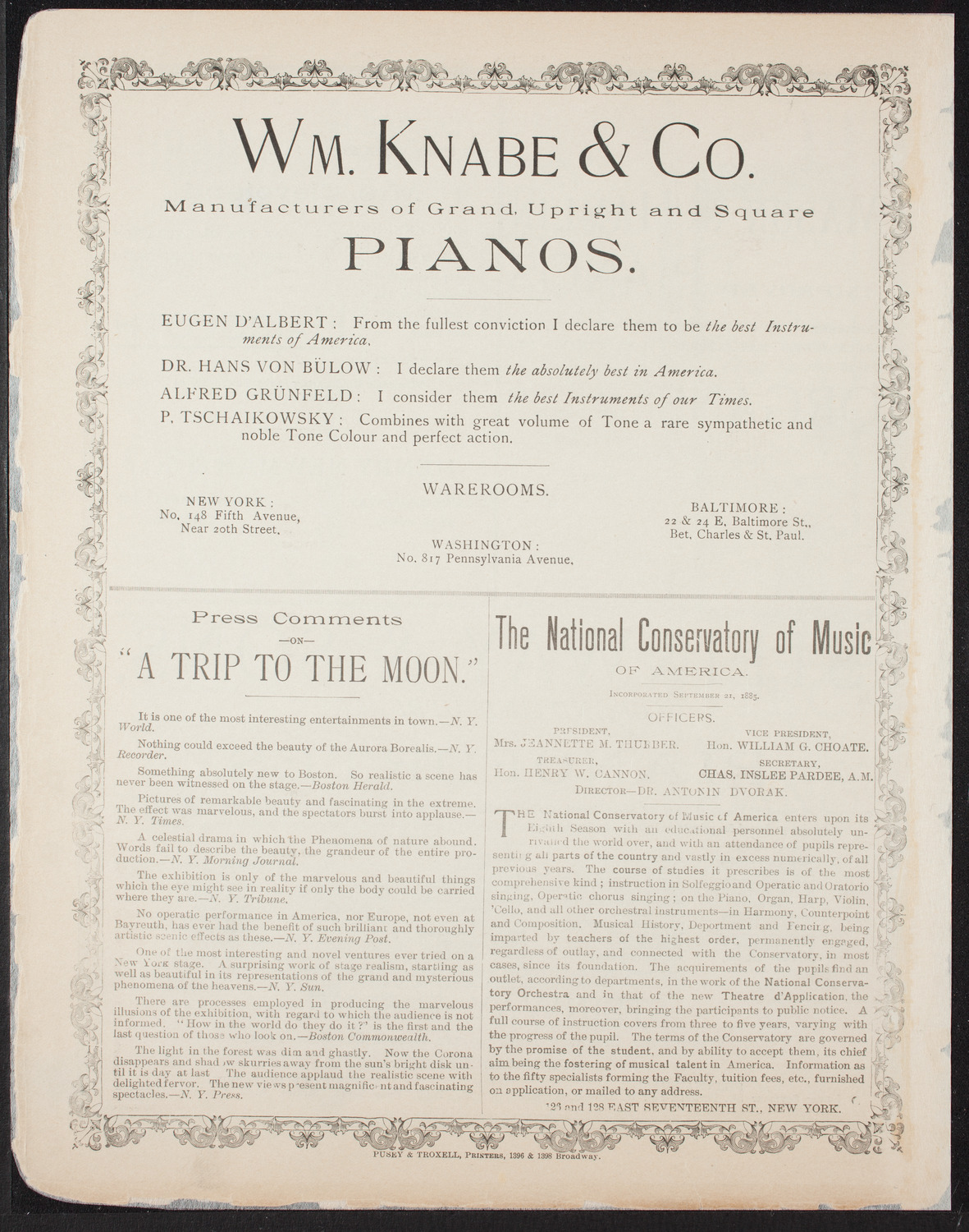 Plunket Greene, April 21, 1893, program page 4