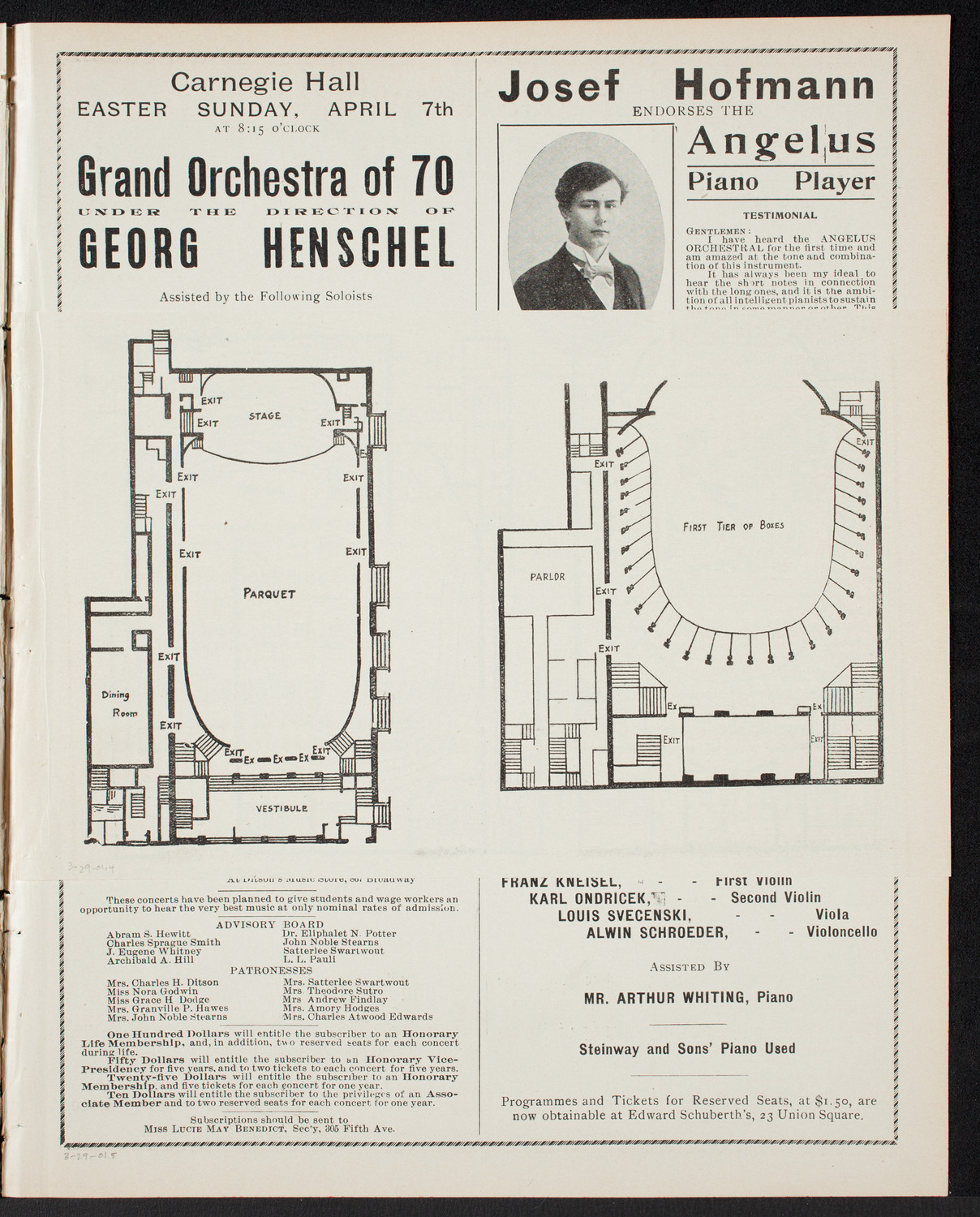 New York Philharmonic, March 29, 1901, program page 7