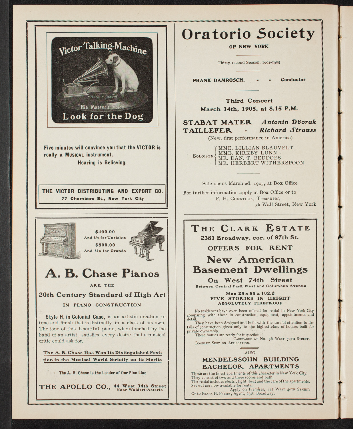 New York Philharmonic, February 10, 1905, program page 2