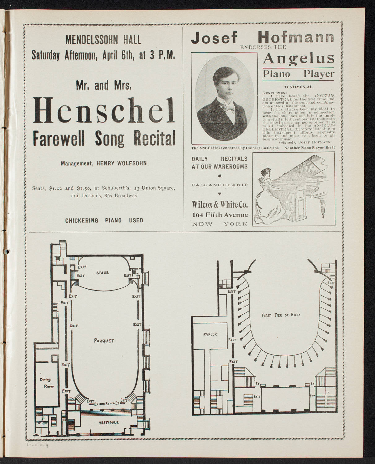 Josef Hofmann, Piano, March 22, 1901, program page 7