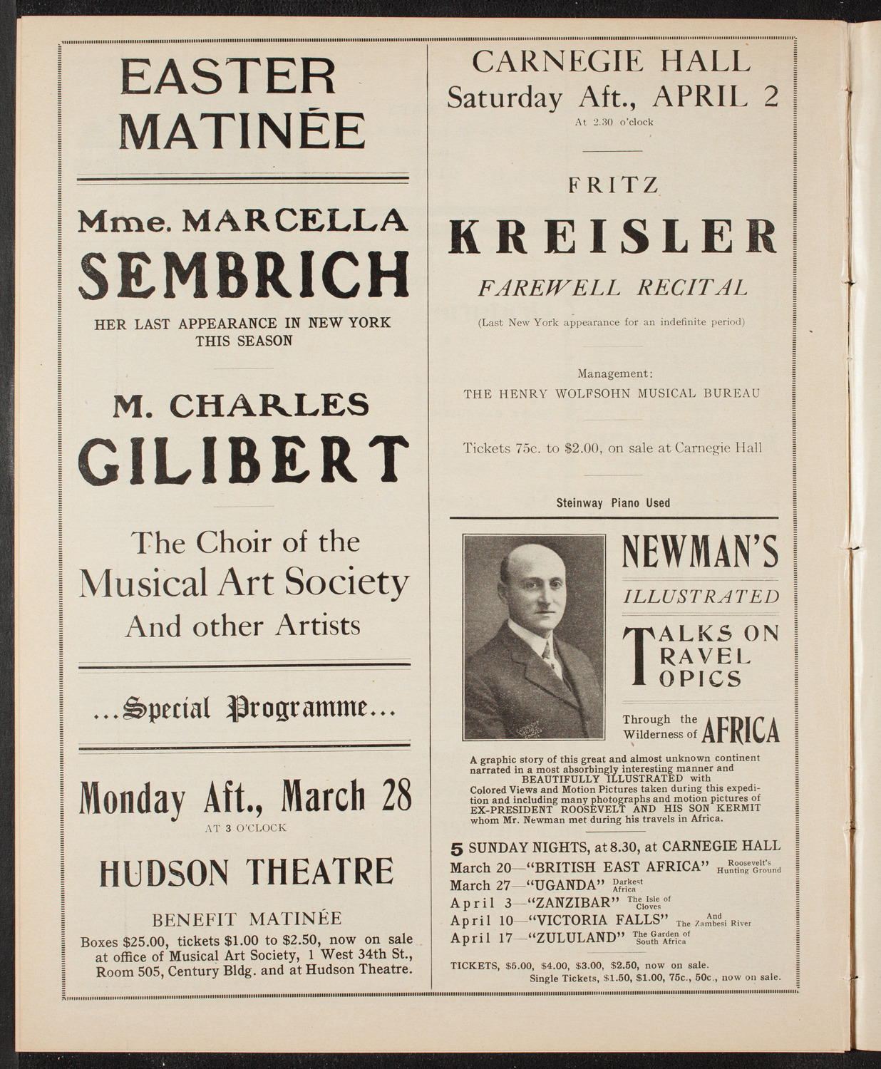 Newman's Illustrated Talks on Travel Topics, March 20, 1910, program page 10