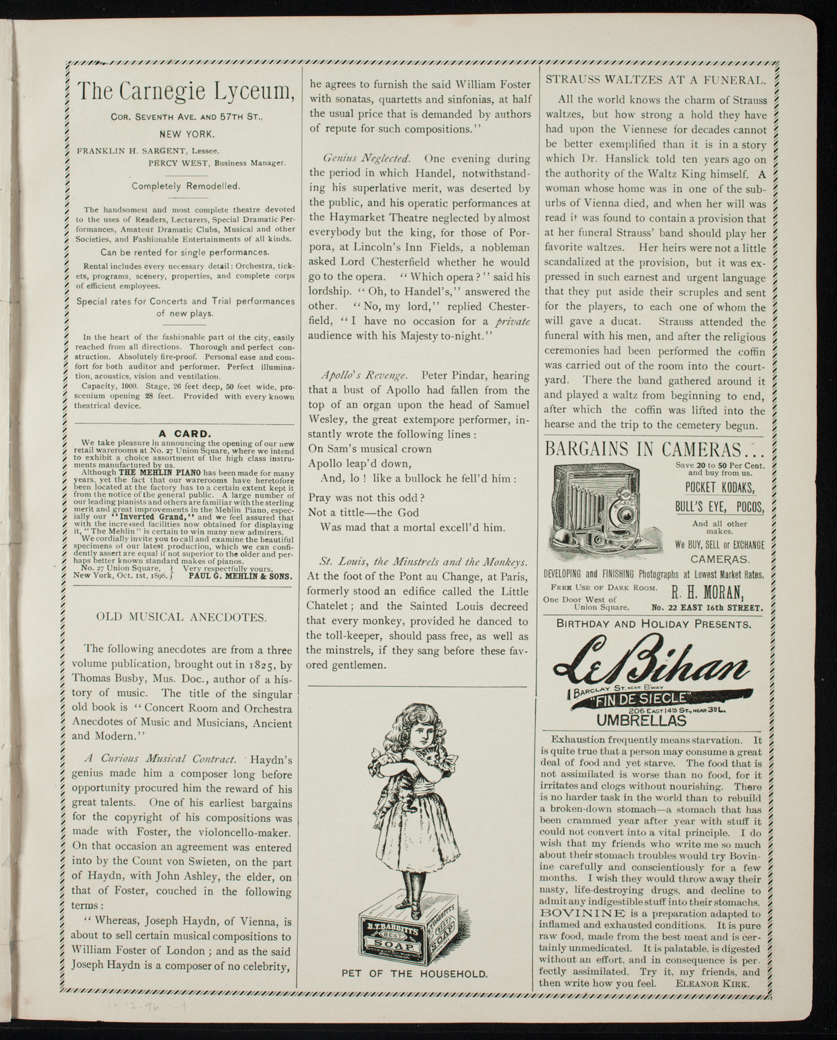 Zion Grand Centennial Jubilee, Concert and Banquet, October 12, 1896, program page 7