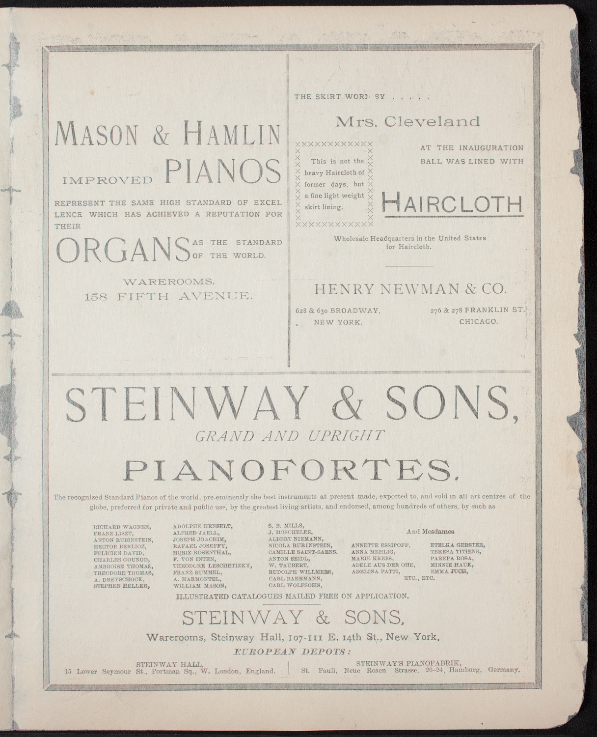 Benefit: May Hamaker, May 18, 1893, program page 3