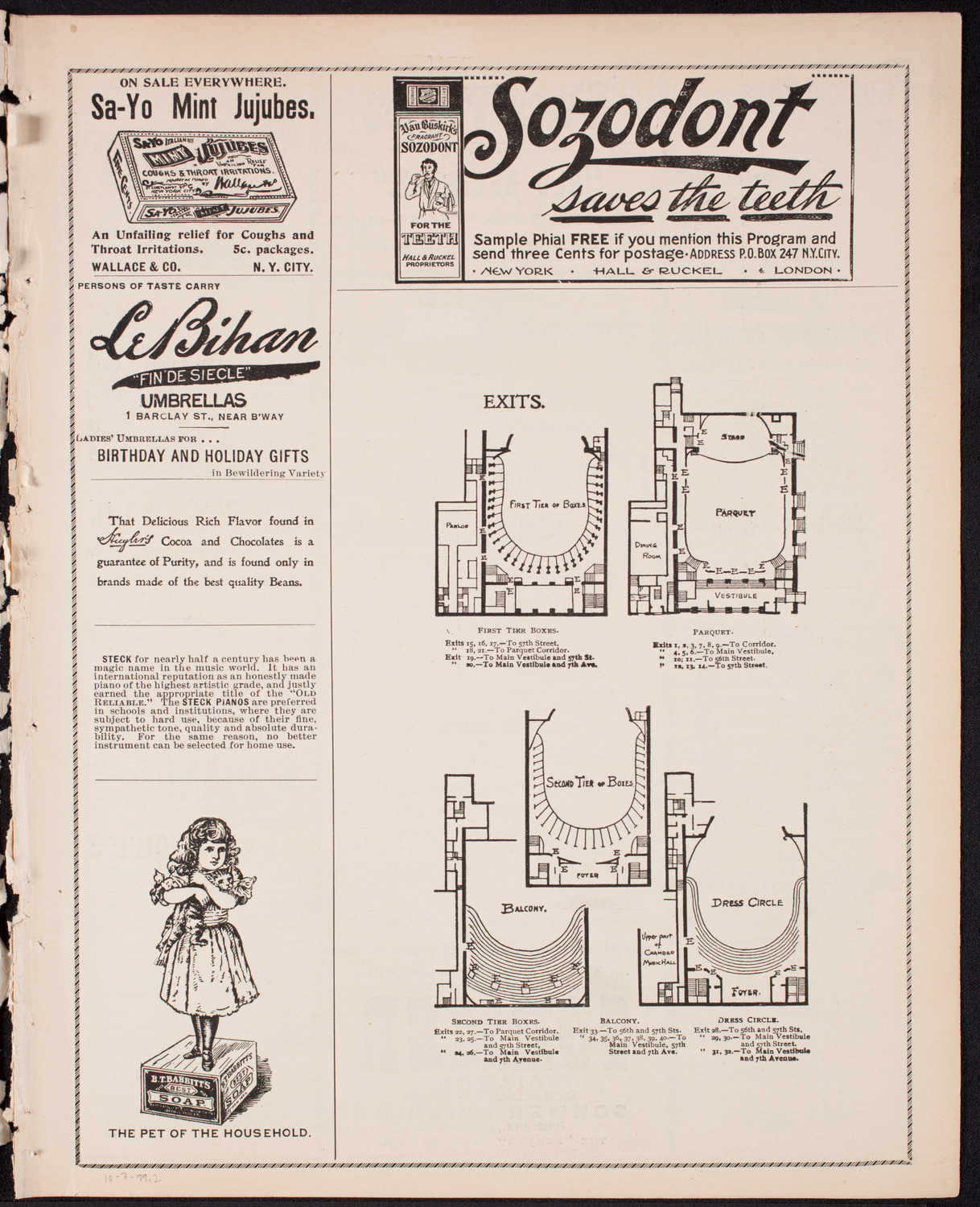 Metropolitan Street Railway Association Meeting and Vaudeville Program, October 7, 1899, program page 3