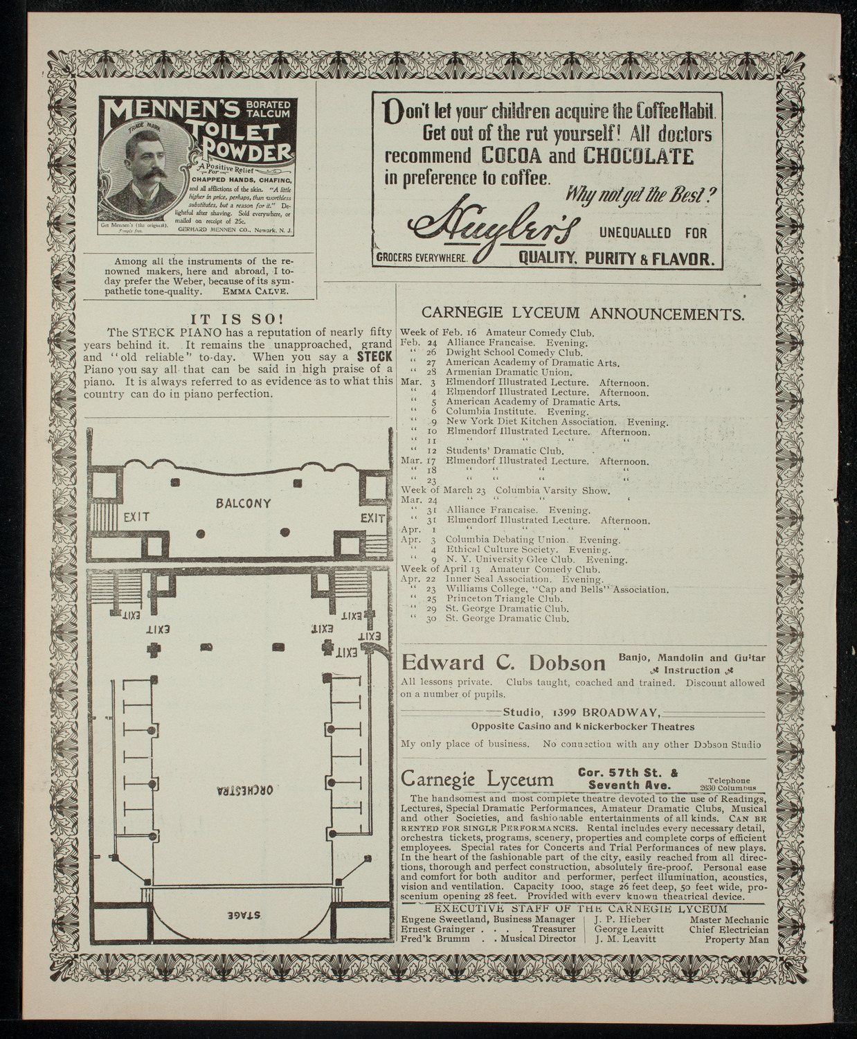 Lecture by Ernest Thompson Seton, February 21, 1903, program page 4