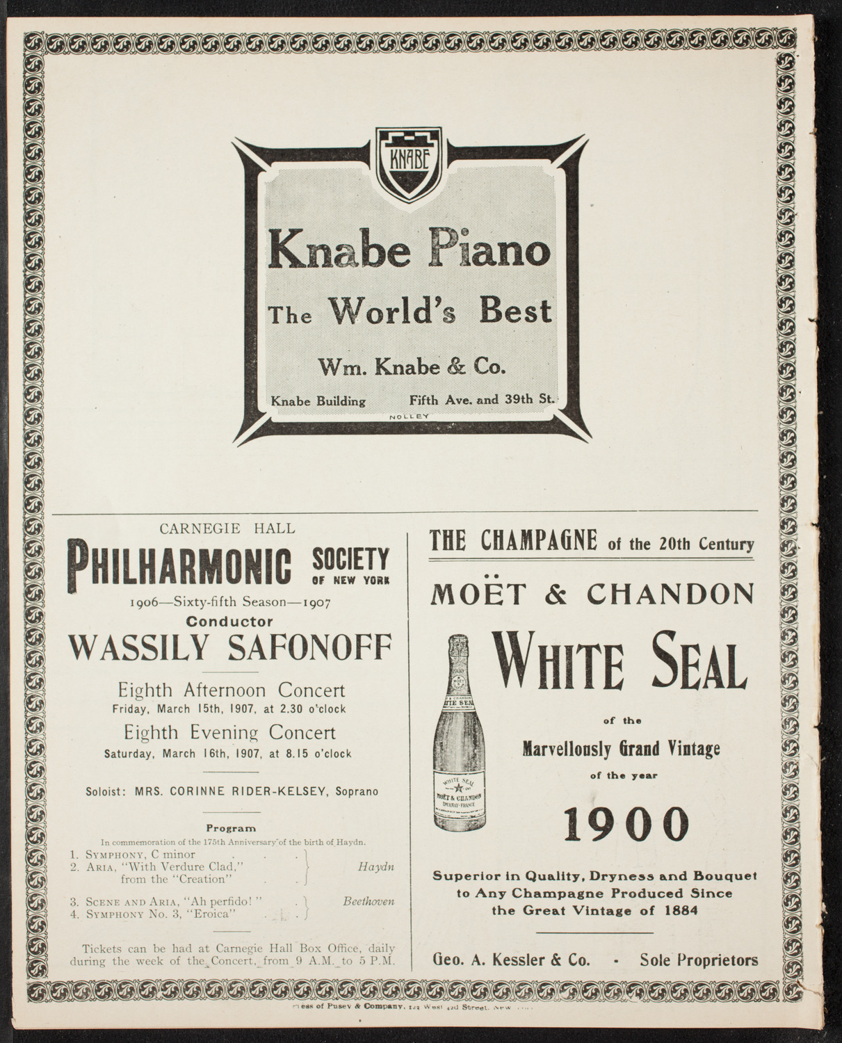 New York Philharmonic, March 2, 1907, program page 14