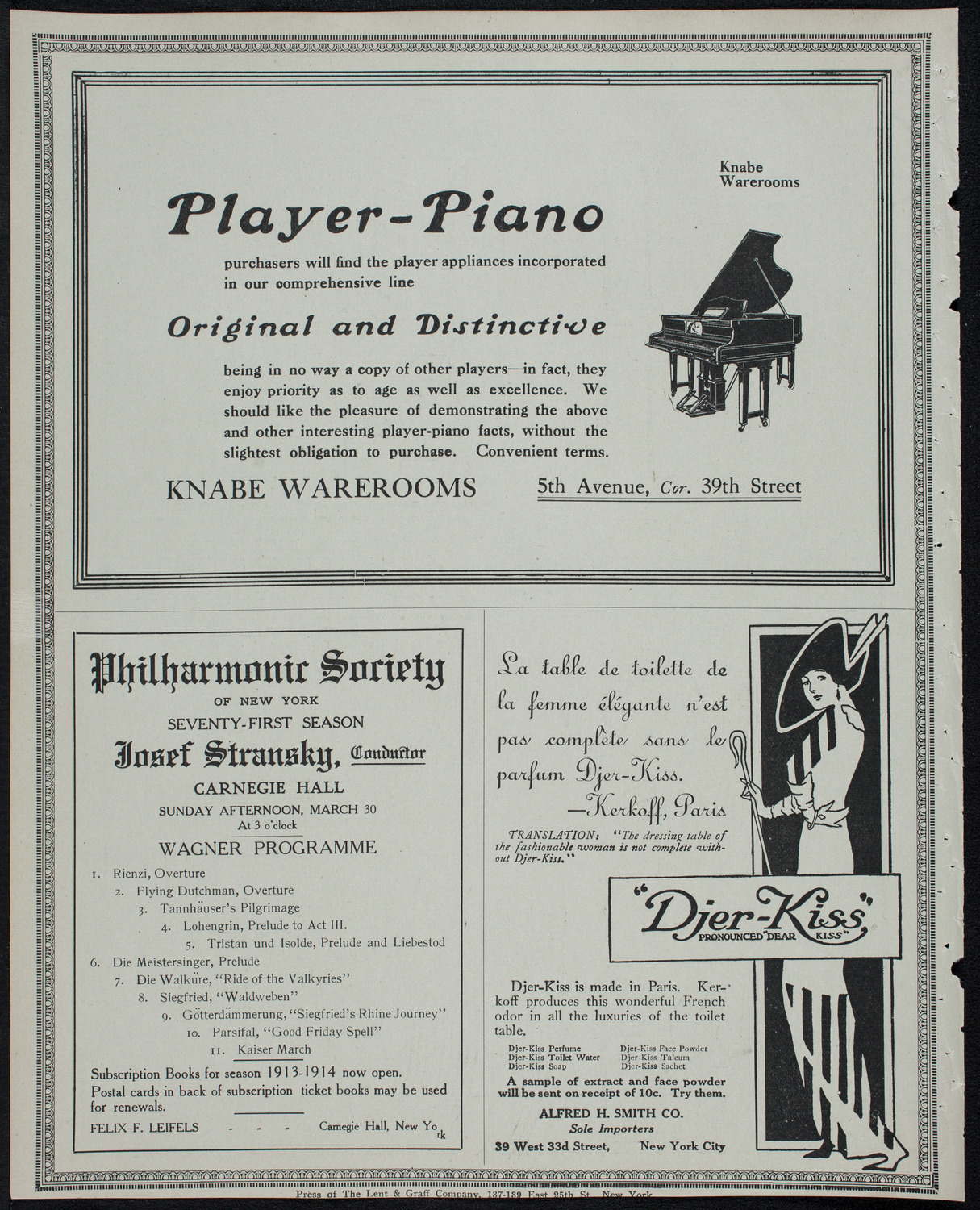 New York Philharmonic, March 28, 1913, program page 12
