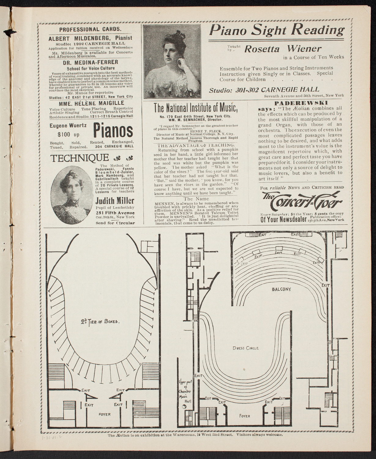 Lecture by Winston Churchill, January 31, 1901, program page 3
